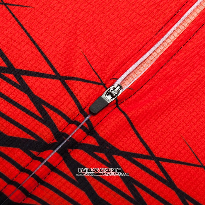2021 Maillot Cyclisme R Star Noir Rouge Manches Courtes et Cuissard